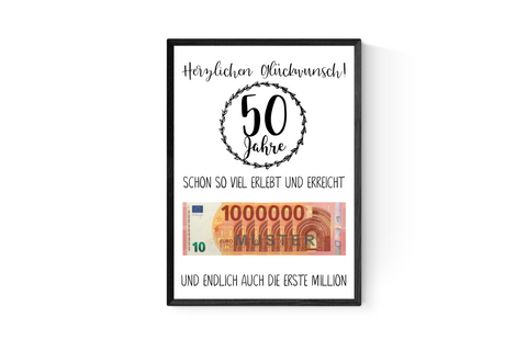 Geldgeschenk 50.Geburtstag Geschenk Fünfzigster Fünfzig