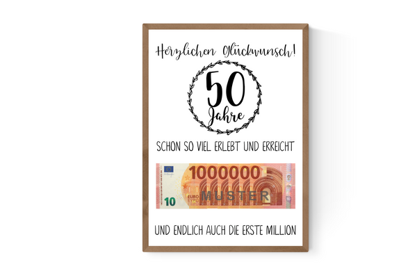 Geldgeschenk 50.Geburtstag Geschenk Fünfzigster Fünfzig
