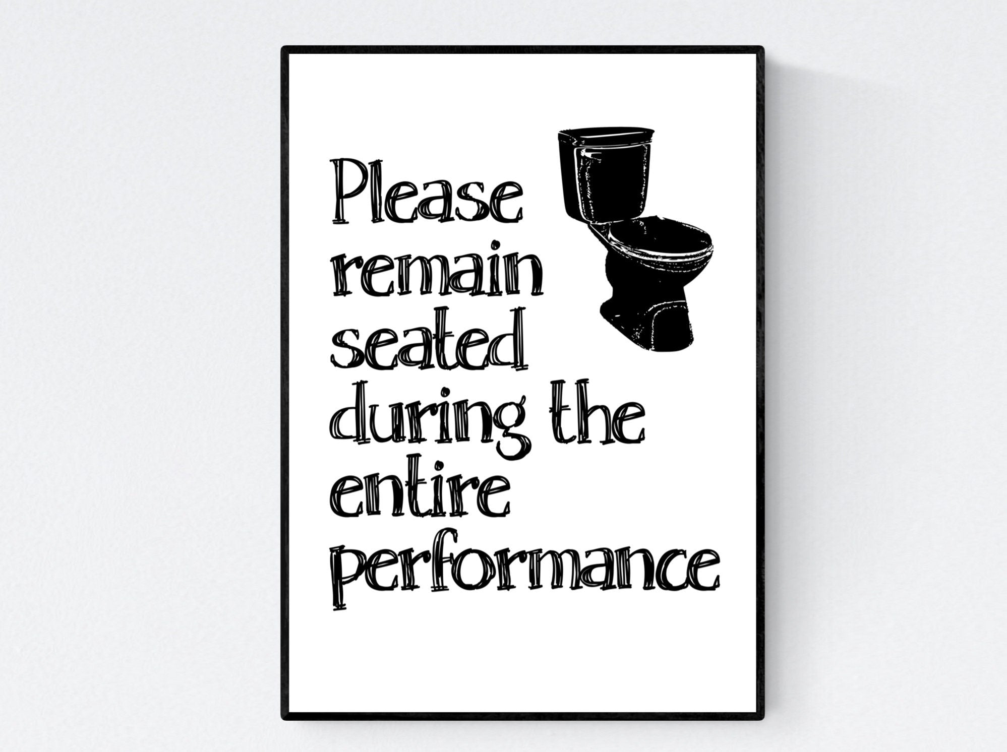 Poster WC Bad Toilette Bitte sitzen bleiben Druck Bild