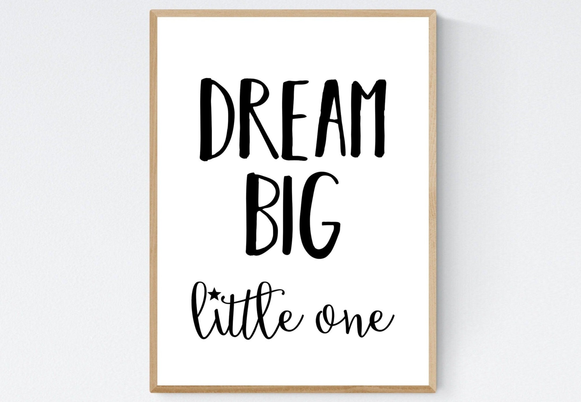 Poster Babyzimmer Kinderzimmer Dream Big little one  - Geschenk zur Taufe Geburt